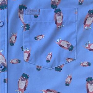 Novelty Shirt Owl w/ Binoculars Men's XS Purple Button